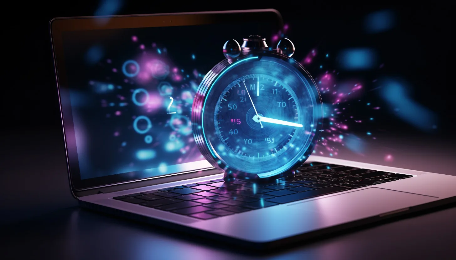 Modern computer with clock in it