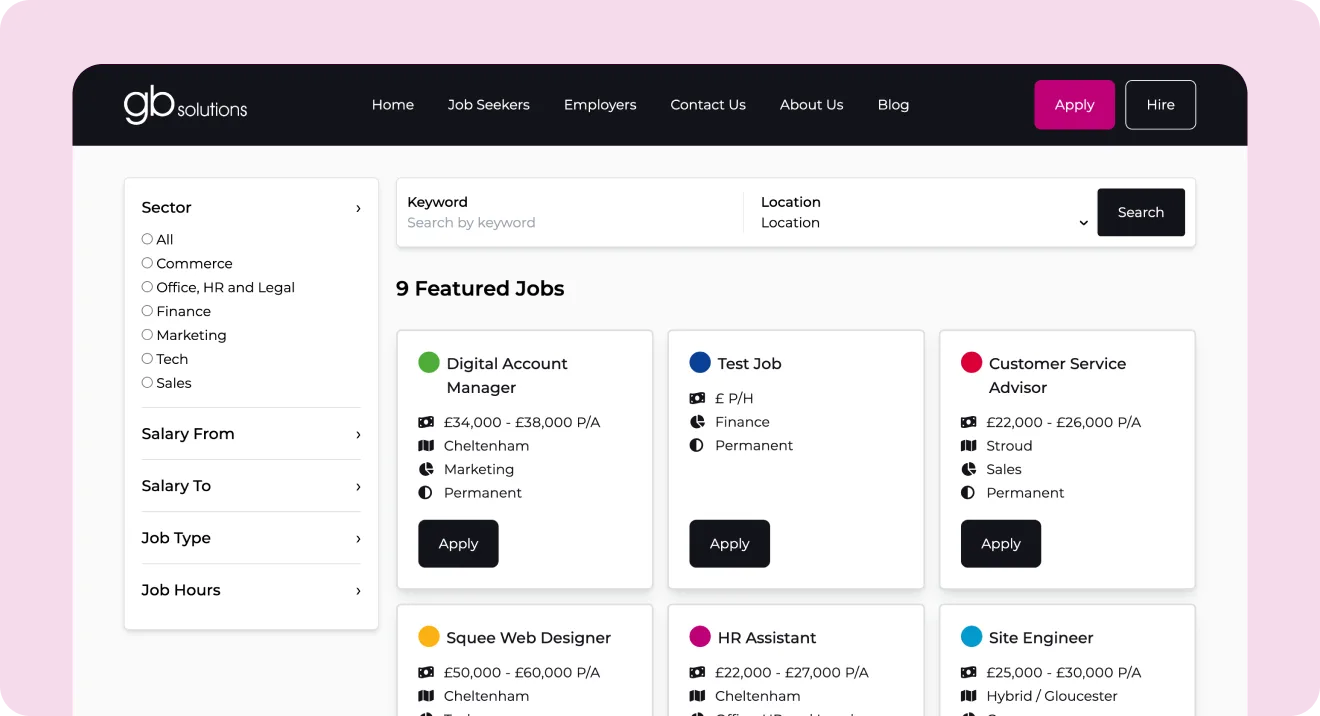 GB Desktop Job Search