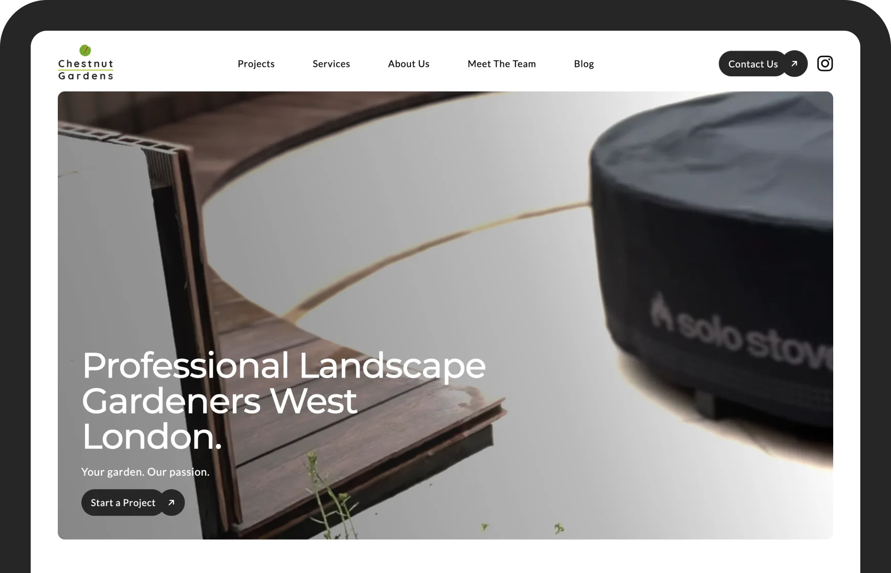 Screenshot of Homepage