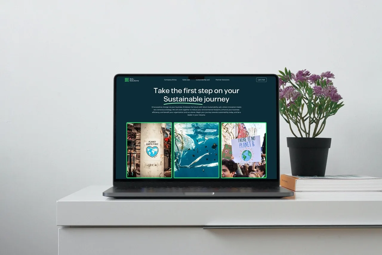 Image of computer with the website solu by squee.